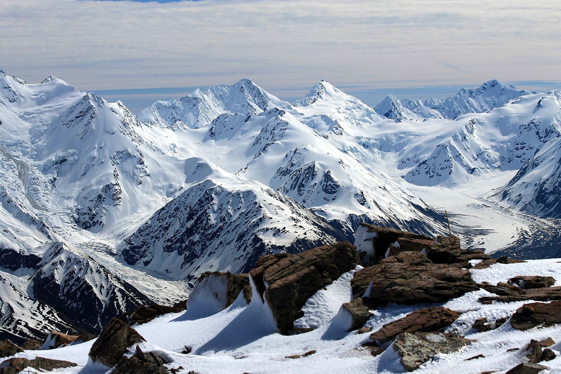 The Southern Alps under winter snow